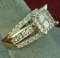 14k Gold & Diamond Ring -3.08ct Weight, Sz. 9