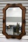 Vintage Oak Framed Beveled Mirror