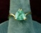 14k Gold Ladies Ring w/ Light Emerald Colored Stone, Sz. 8.5, 4.1 Grams