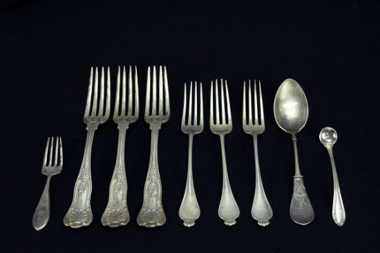 Old Sterling Silver Spoons & Forks, 173 Grams