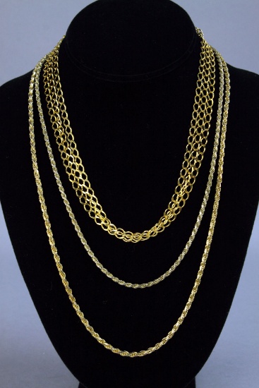 6 Gold Toned Silver .925 Necklaces