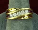14k Gold & Diamond Ring, Sz. 9.5