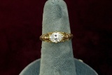 14k Gold Ring w/ CZ Stone, Sz. 5, 2.6