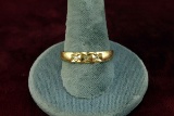 14k Gold Band w/ Diamonds, Sz. 12, 3.6 Grams