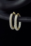 14k Gold & Diamond Earrings, 6.2 Grams