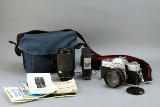 Minolta SR T100 35mm Film Camera Set