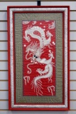 Framed Embroidered Silk Dragon