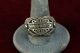 Sterling Silver Harley-Davidson Ring, Sz. 15