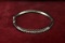 Silver Bangle Bracelet w/ Diamonds