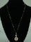 14k Gold Chain & Pendant w/ Ruby Colored Stones, 7.2 Grams
