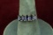 Silver Ring w/ Violet Colored Stones, Sz. 9