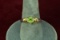 Silver Ring w/ Green Colored Stone, Sz. 9
