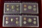 4 U.S. Mint Proof Sets - 1989,1990,1991,1992