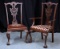 Ornate Torch Backed Chairs w/ Claw Feet