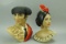 Mid Century Marwal Ind. Brower 1966 Chalkware Busts