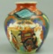 Large Vintage Chinese Vase w/ Painted Overlay