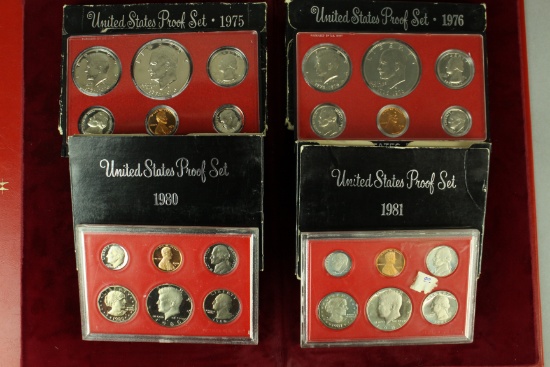 4 U.S. Mint Proof Sets - 1975,1976,1980,1981