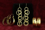 3 Pair of 14k Gold Earrings, 11.7 Grams