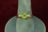 Silver Ring w/ Green Colored Stone, Sz. 9