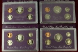 4 U.S. Mint Proof Sets - 1985,1986,1988,1989