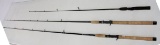 3 Fishing Rods: Shimano Clarus, Bass Pro & Cabela's Salt Striker