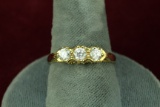 14k Gold Ring w/ 3 Stones, Sz. 9.25 - 2.7 Grams