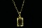 14k Gold Pendant w/ Large Faceted Stone & 14k Chain