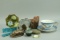Dragon Cup & Saucer, Petrified Wood, Sliced Agate & More