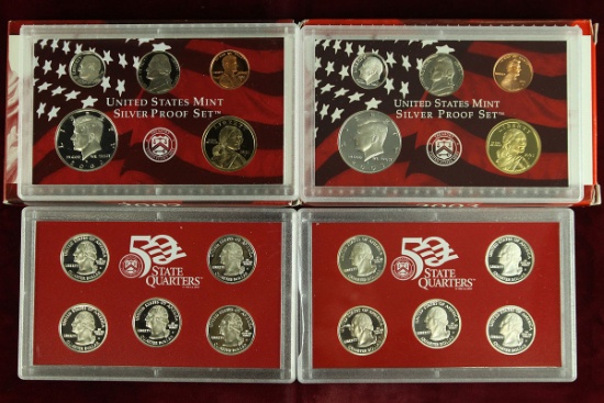 2 U.S. Mint Silver Proof Set; 2002 & 2003