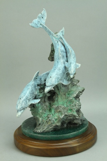"Wingless Flight" Dolphin Sculpture - Joe Slockbower