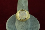 14k Gold Fire Opal Ring, Sz. 10.5, 8 Grams