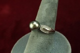 10k Gold Grey Pearl Ring, Sz. 8.5, 3.8 Grams