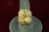 10k Gold Ring w/ Leaf Design, Sz. 10, 13.5 Grams