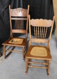 Pressed Back Rocking Chairs - Caned Seats