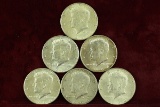 6 1964 Kennedy Half Dollars 90% Silver
