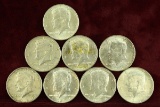 8 1964 Kennedy Half Dollars 90% Silver