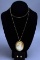 18k Gold Cameo Pendant & Chain w/ 14k Gold Earrings