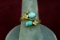 18k Gold Ring w/ Blue Stones, Sz. 7.5, 5.9 Grams