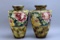 Two Large Asian Floral Style  Vases