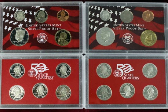 2 US Silver Proof Sets; 2002 & 2003