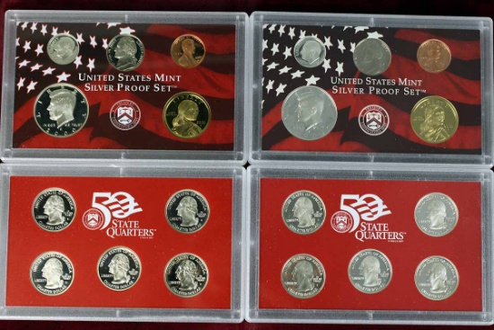 2 US Silver Proof Sets; 2000 & 2003