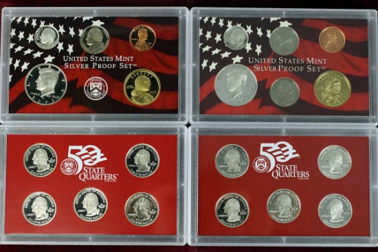 2 US Silver Proof Sets; 2003 & 2004