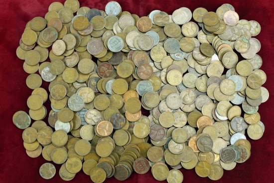 Approx. 450-500 Wheat Pennies (Bag A)