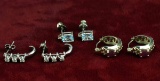 14k Gold Earrings w/ Diamonds & Other Stones, 6.3 Grams