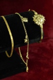 14k Gold Sun & Moon Bracelets, Braided Bracelet, 19.4 Grams
