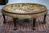 Ornately Carved Asian Style Coffee Table