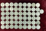 55 Elizabeth II 80% Silver Canadian Quarters, various dates