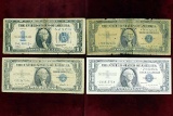 1934 $1Funny Back Silver Certificate + 3 1957 Silver Certificates Star Notes