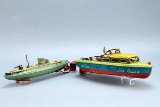 Japanese Tin Litho Boat & Submarine Toys, Ca. 1950's