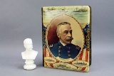 Admiral Dewey Photo Album & Milk Glass Bust